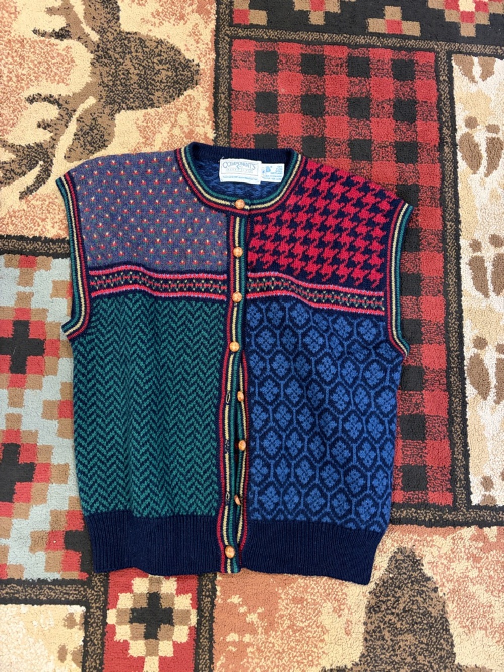 Womens vintage Susan Bristol Shetland wool sweater vest